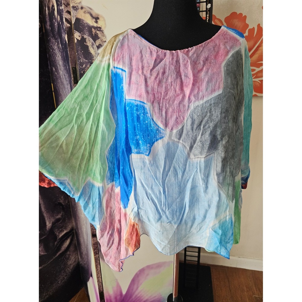 UNBRANDED Boho Abstractโ Print Oversized Kimono Top Women's M